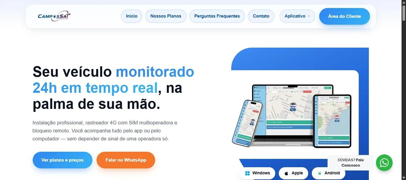 Topo do site campossat.com.br